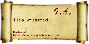Ilia Arisztid névjegykártya